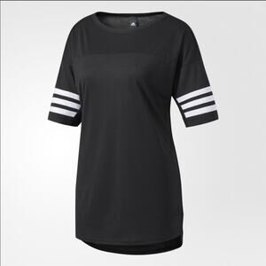 adidas 3 White Stripe Black T-Shirt